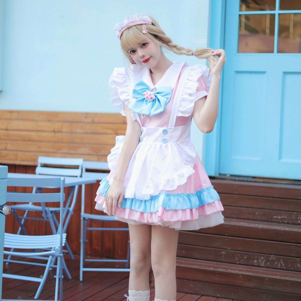 メイド服 ふんわりメイド風ロリータワンピース