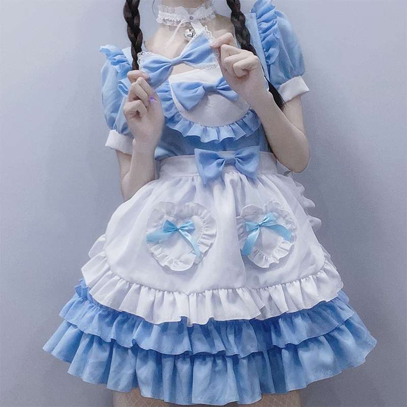 メイド服 ふんわりメイド風フリルワンピース