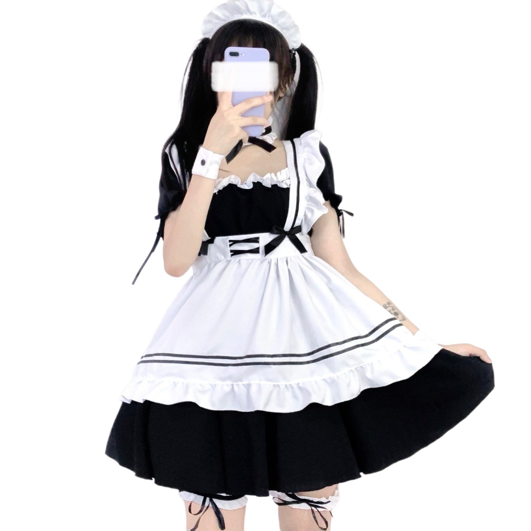メイド服 フリルエプロン付きクラシックメイドワンピース
