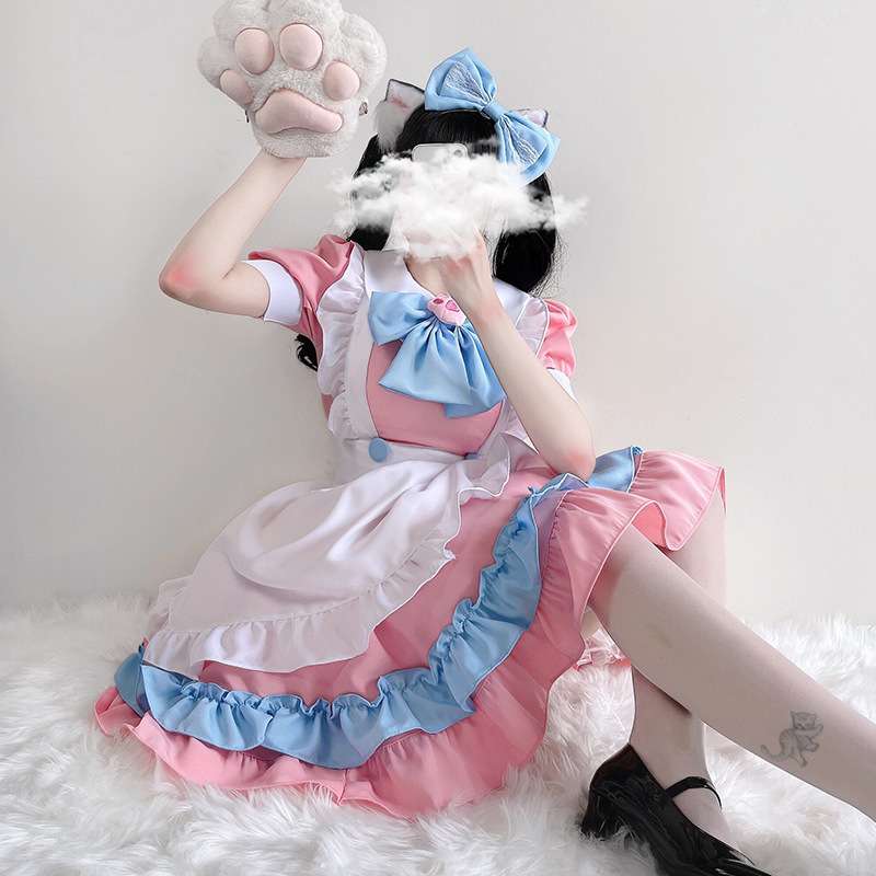 メイド服 フリルたっぷりメイド風ワンピース