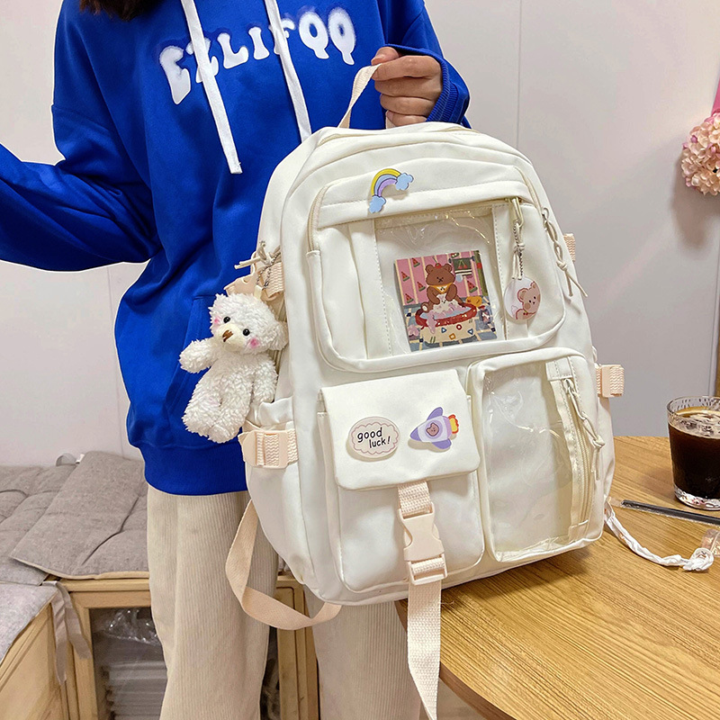 透明ポケット付き軽量マザーズリュック