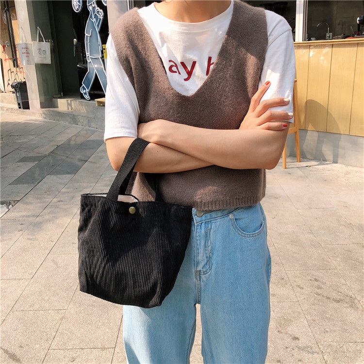 コーデュロイミニトートマザーズバッグ