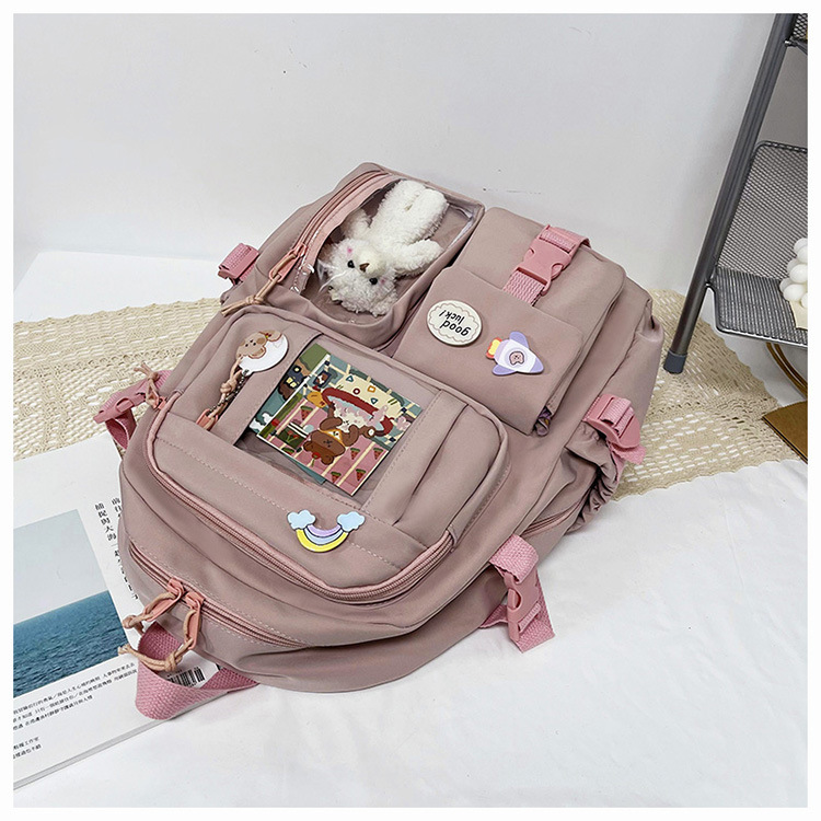  透明ポケット付き軽量マザーズリュック