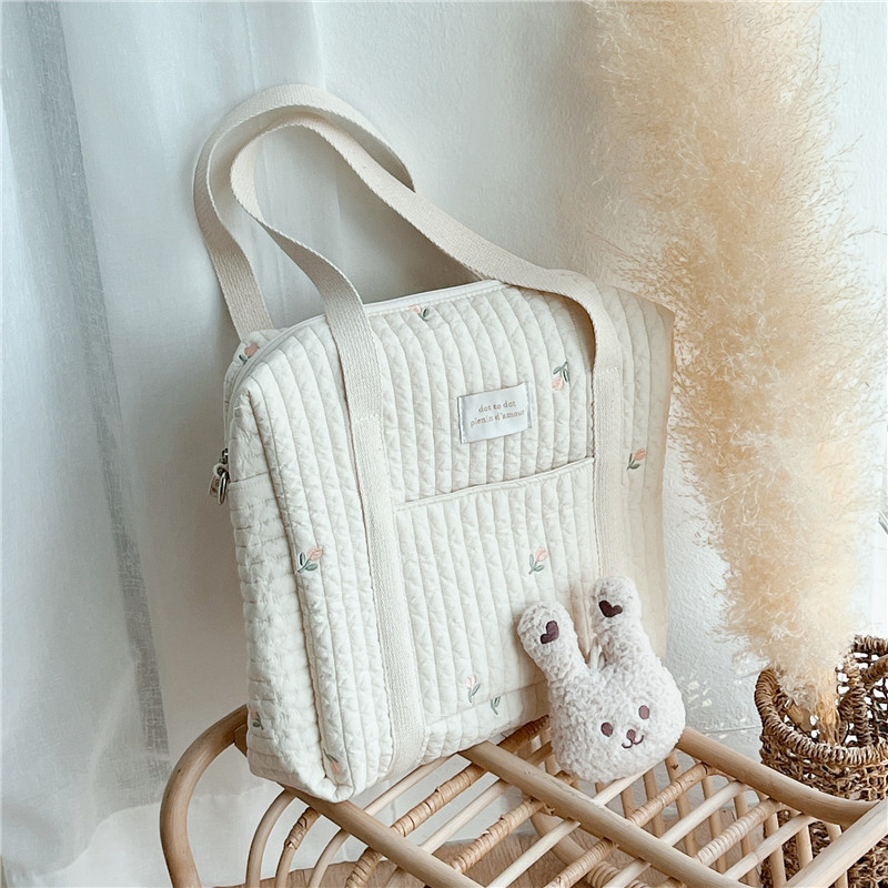 くまモチーフのふわふわキルトマザーズバッグ