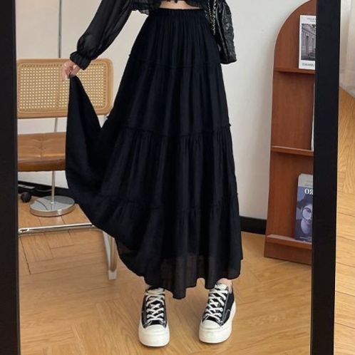 ママコーデ ふんわりティアードロングワンピース
