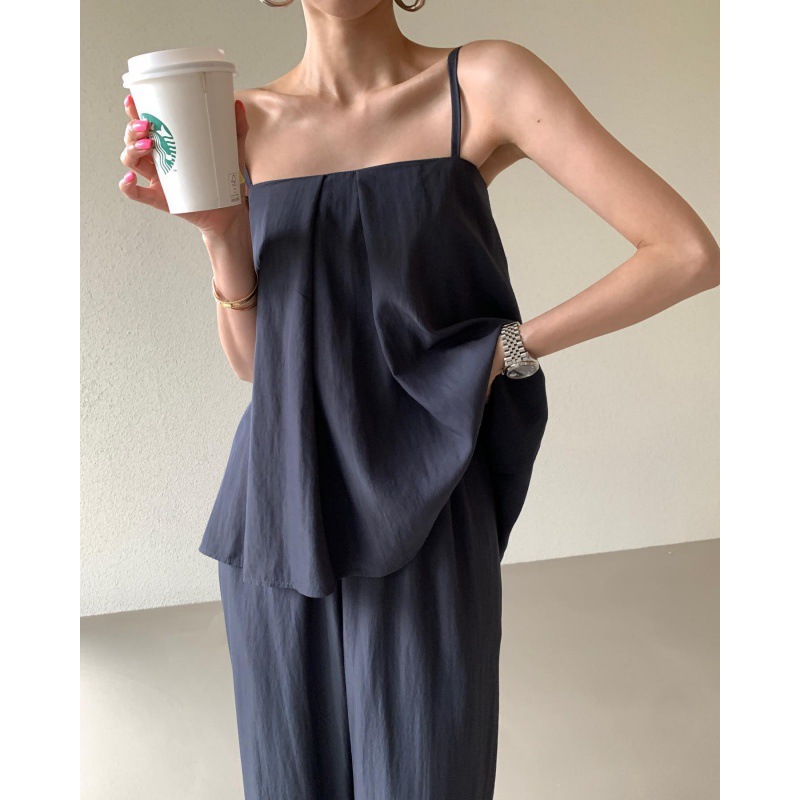 ママコーデ リネン素材キャミセットアップ