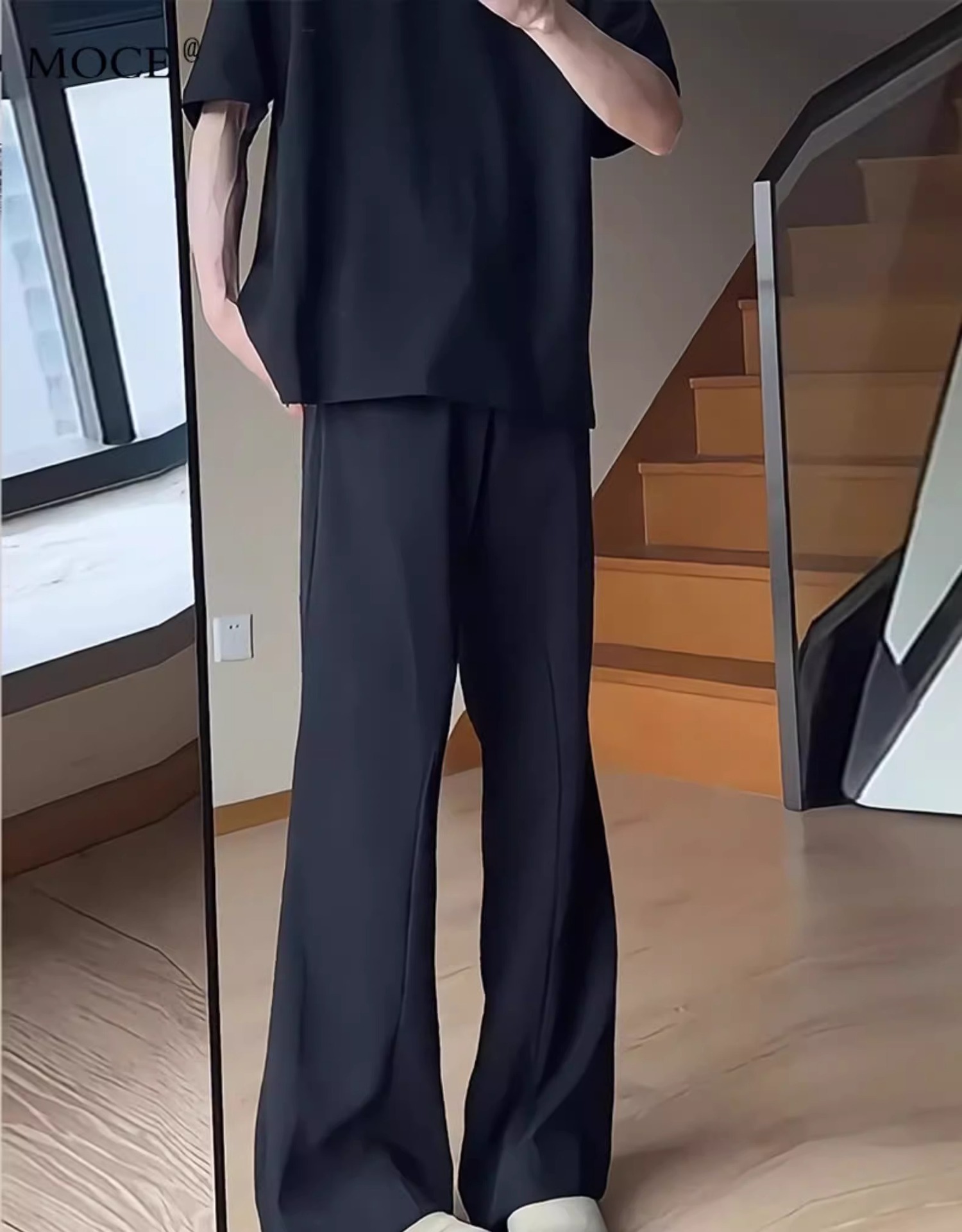ママコーデ ゆったりワイドパンツセットアップ