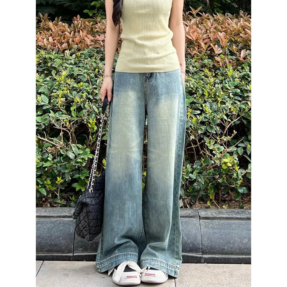 ママコーデ ゆったりワイドデニムパンツ
