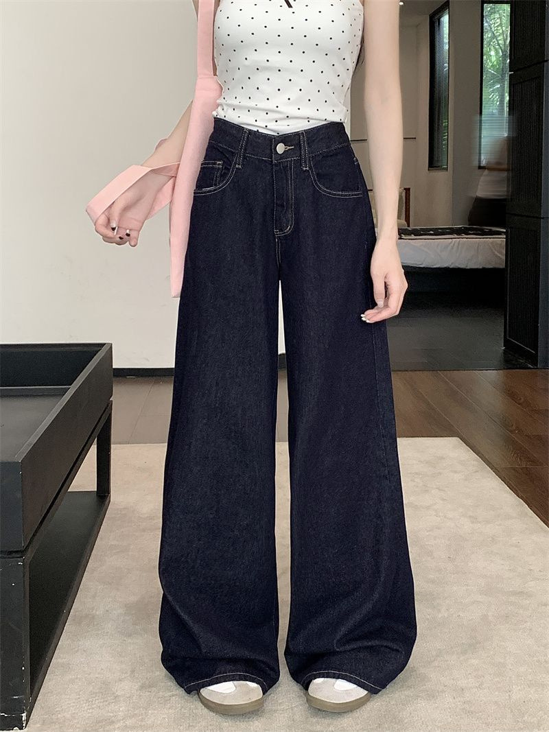 ママコーデ ゆったりワイドデニムパンツ