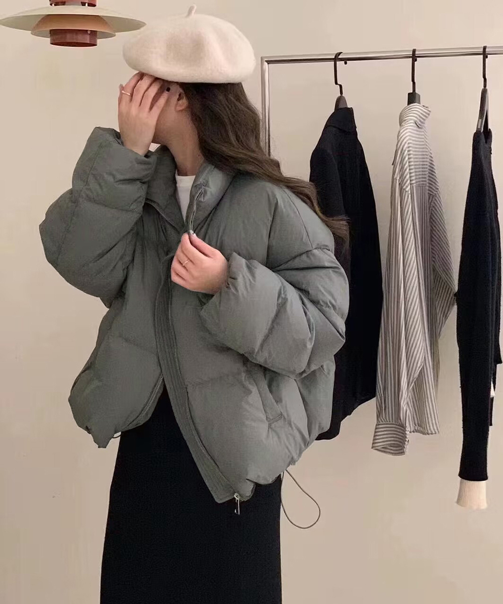 ママコーデ 公園散歩に最適 環境配慮ダウン中綿ジャケット