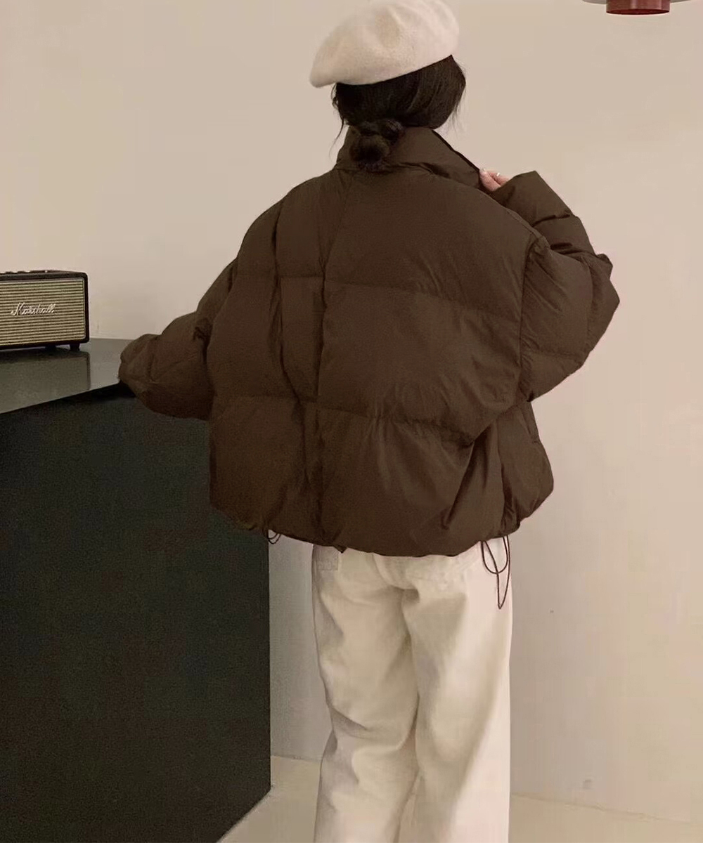 ママコーデ 公園散歩に最適 環境配慮ダウン中綿ジャケット