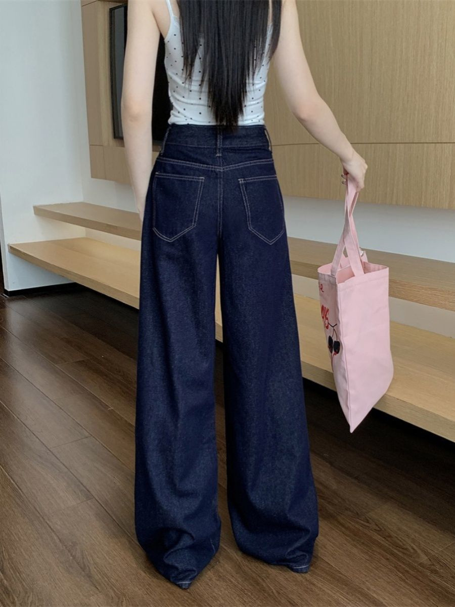 ママコーデ ゆったりワイドデニムパンツ