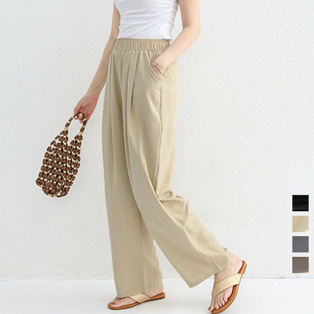 ママコーデ 公園散歩にぴったり体型カバーワイドパンツ