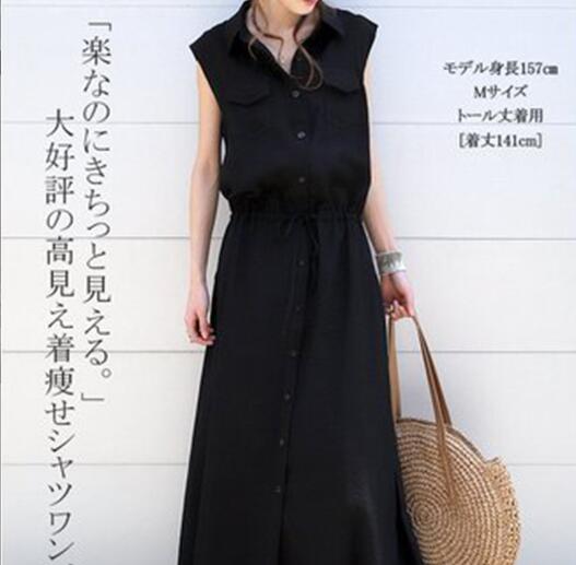 ママコーデ 遠足にぴったり袖なしシャツワンピース婦人服