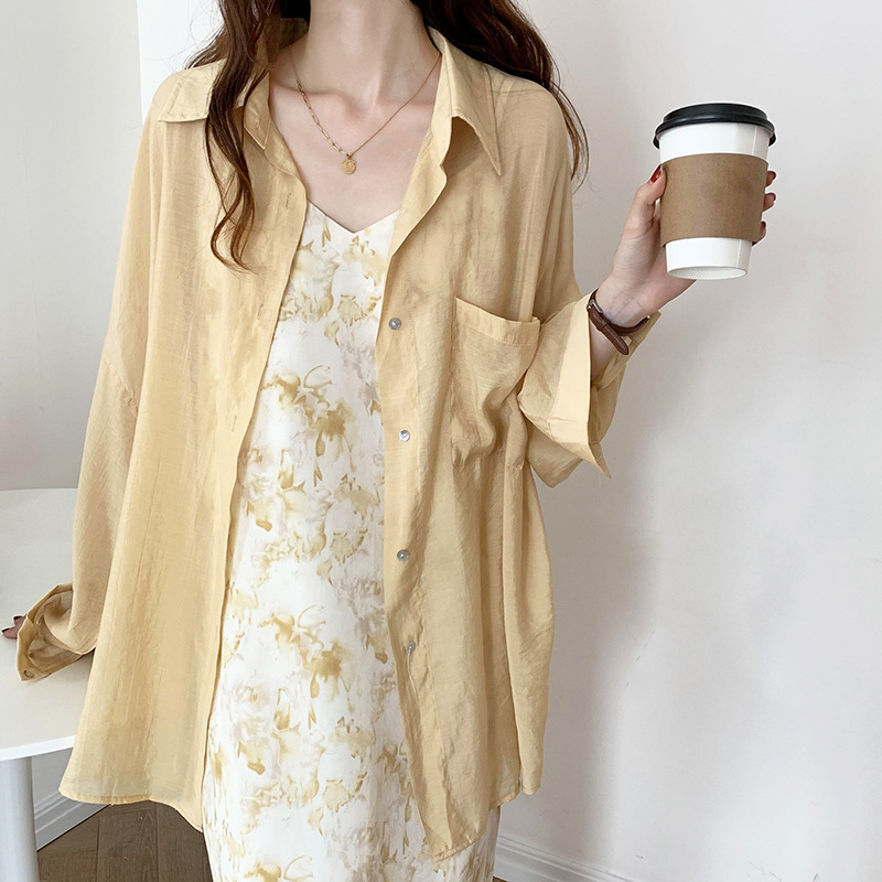 ママコーデ さらり涼やかシアーシャツ