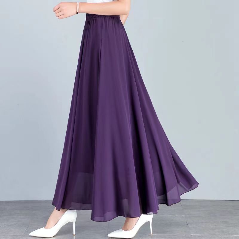 ママコーデ ふんわり優美シフォンロングスカート