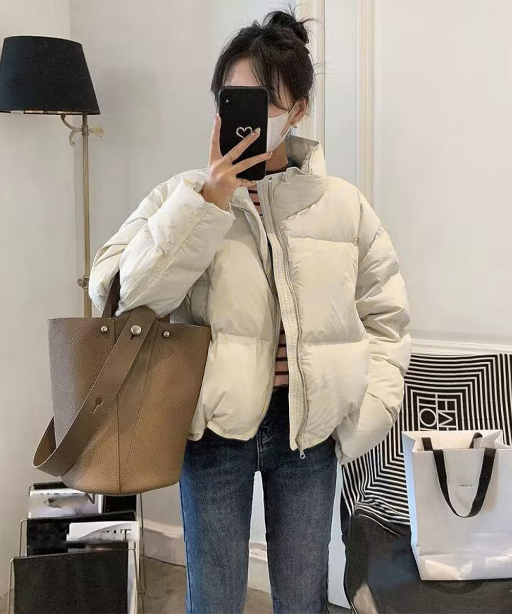 ママコーデ 公園散歩に最適 環境配慮ダウン中綿ジャケット