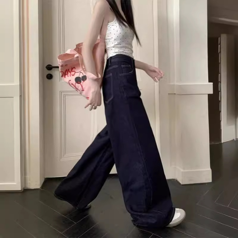 ママコーデ ゆったりワイドデニムパンツ