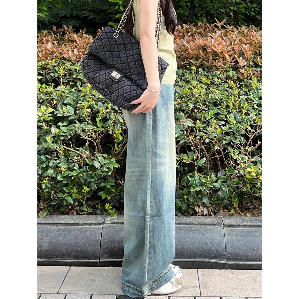 ママコーデ ゆったりワイドデニムパンツ