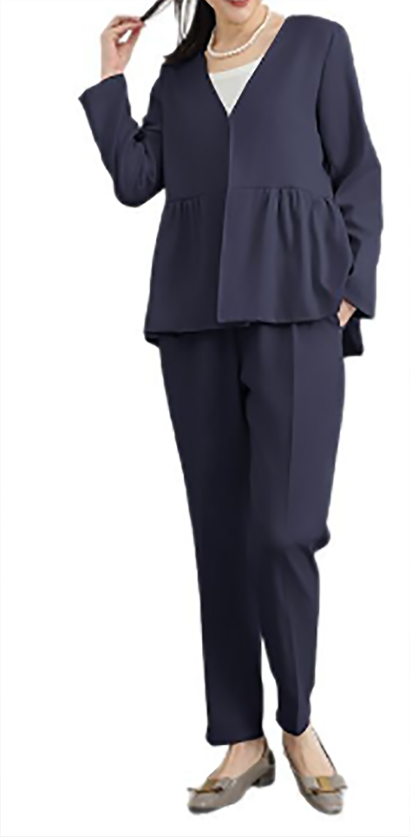 ママコーデ 卒業式母親用上品セットアップスーツ新作フォーマル