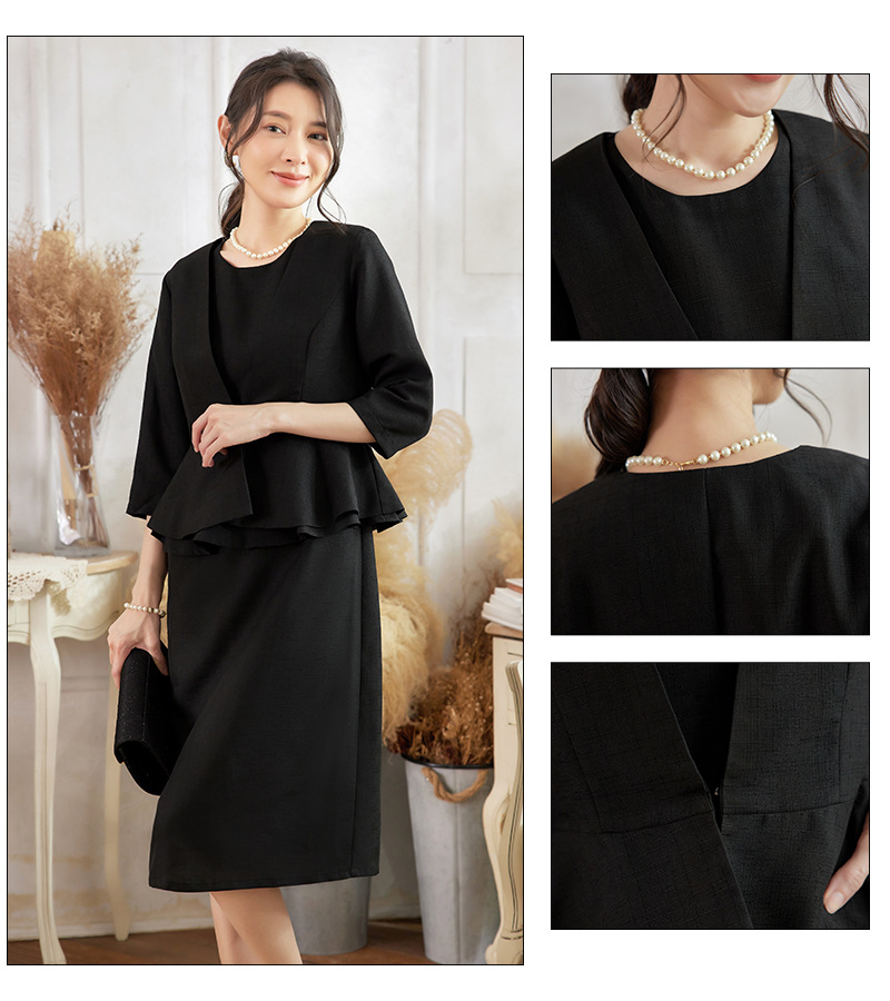 ママコーデ 卒業式スーツ上品セットアップ入学式結婚式黒フォーマル