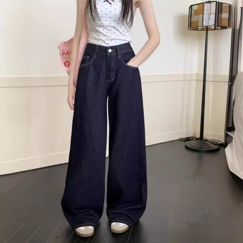 ママコーデ ゆったりワイドデニムパンツ