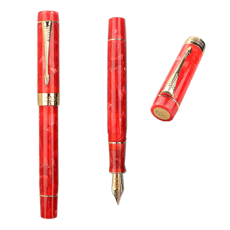 【極太】18金 大理石模様 高級 万年筆 - ぬらぬら 書ける 極太 筆跡