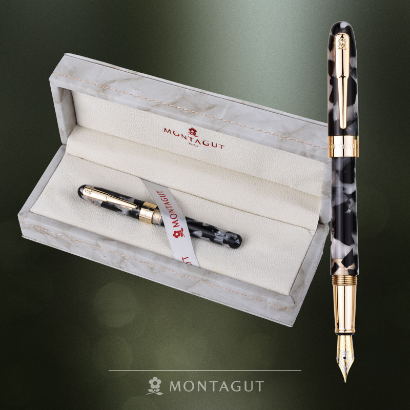 マーブル】天然石模様 高級 太字 万年筆 - レディース プレゼント 個性