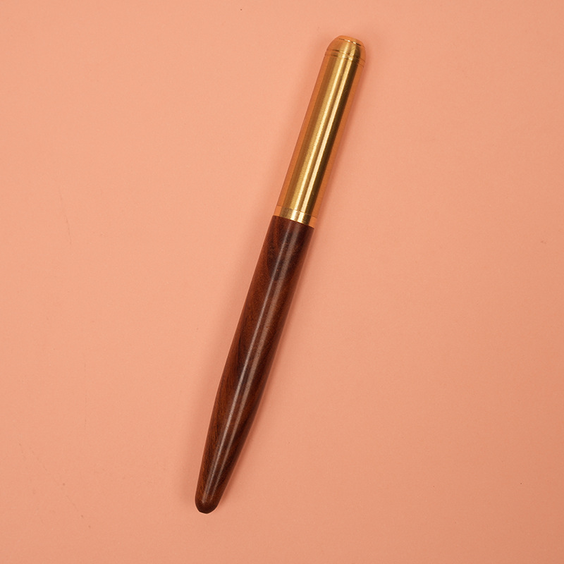 万年筆 木軸×真鍮キャップ 太字万年筆ギフトセット