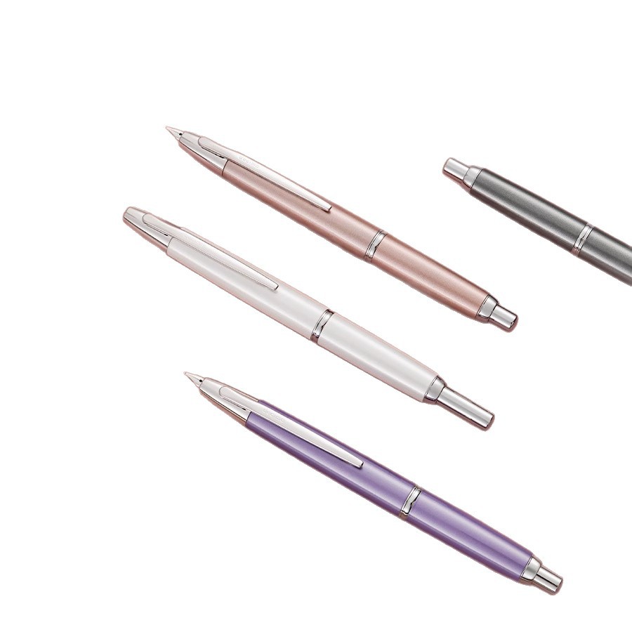 【極細】18金 金属クリップ スリム軸 極細字 万年筆 - 手帳 に最適 便利