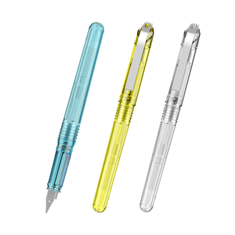 【極細・透明軸】手帳に最適 EFペン先 スケルトン万年筆