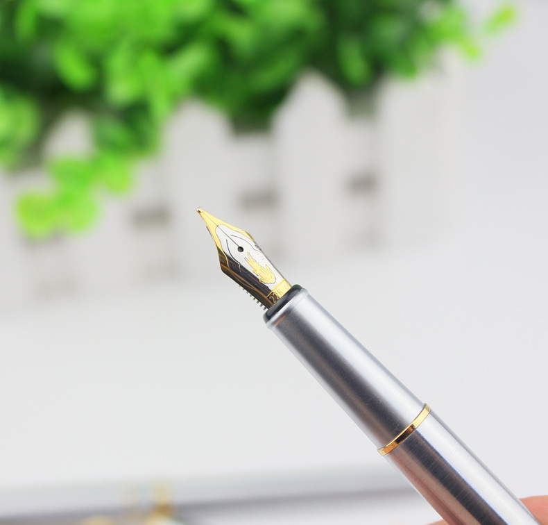 万年筆 高級金属軸万年筆太字ペア装飾リング付き
