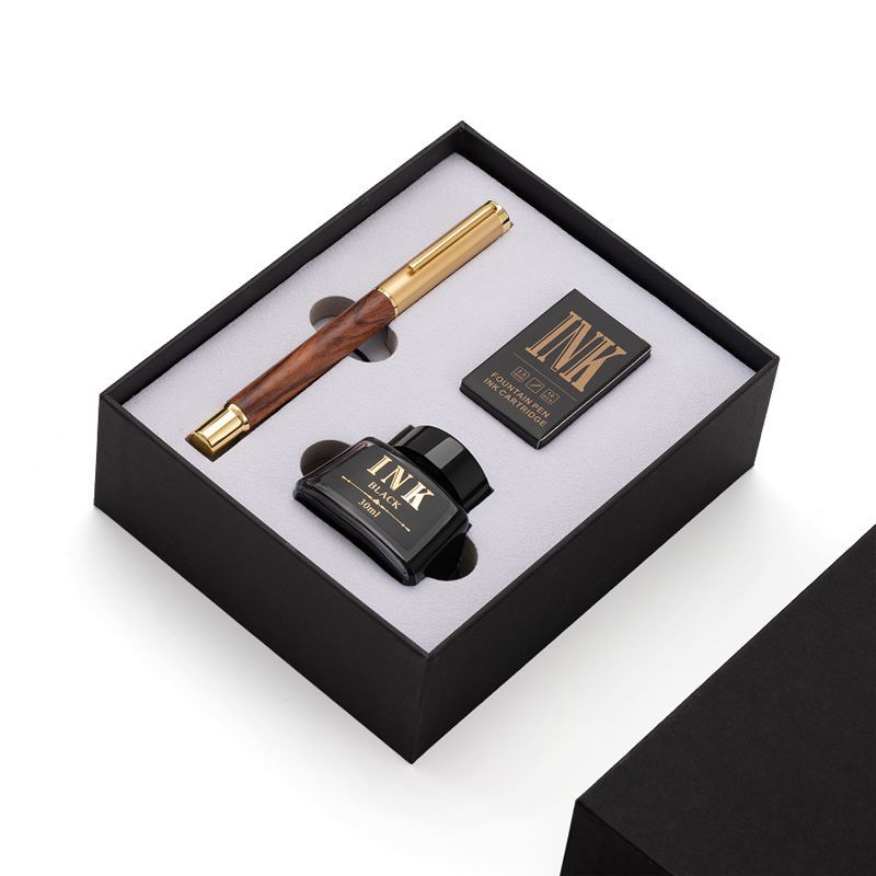 万年筆 木軸と金属装飾が美しい高級万年筆ギフトセット