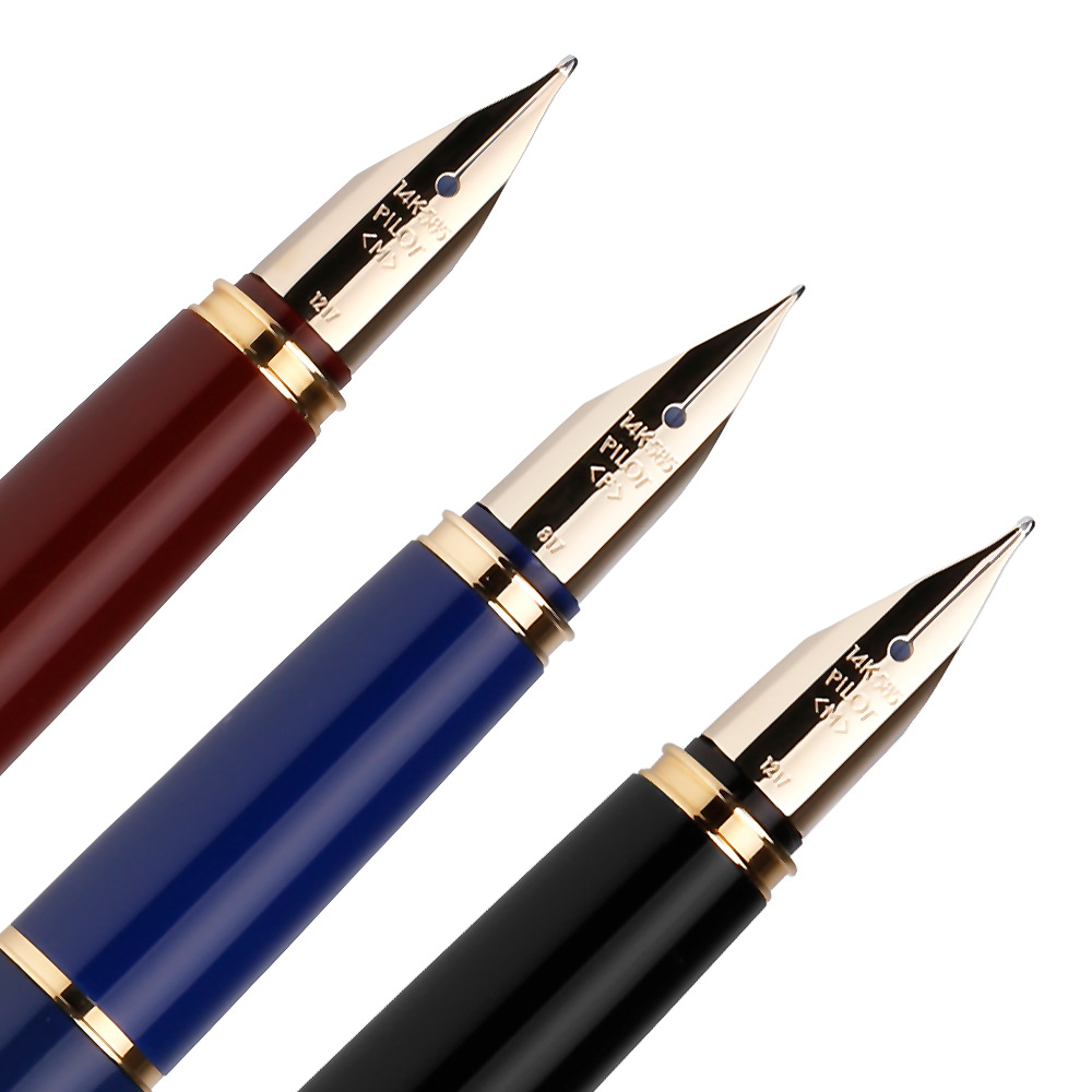 【スリム】金装飾 スリム軸 14金 ピンクゴールド 太字 万年筆 - 美しい 筆記