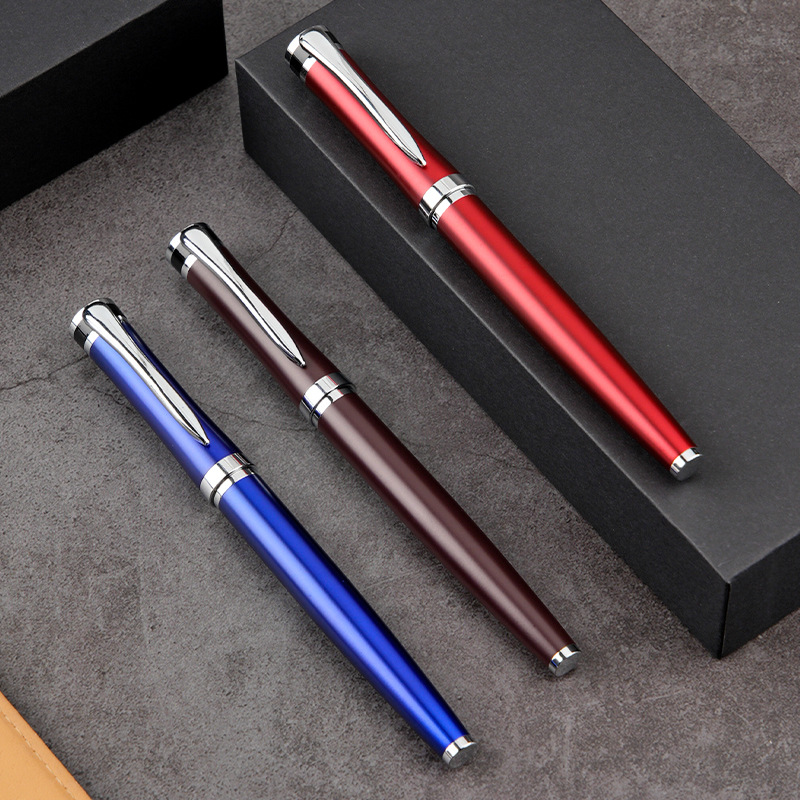 【ギフト】金属製 高級 万年筆セット - インクボトル付き プレゼント