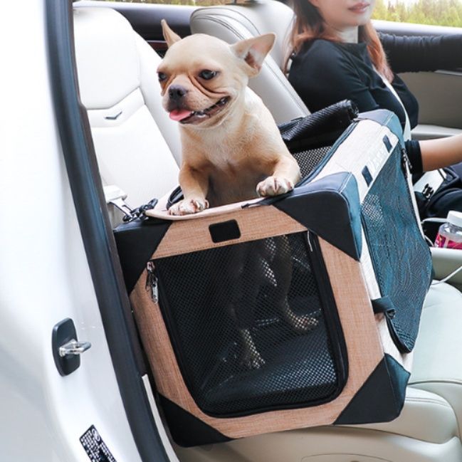 犬キャリーバッグ 折りたたみ式車載用キャリーバッグメッシュ窓付き
