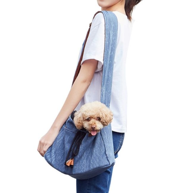 犬キャリーバッグ 斜め掛けショルダー型小型犬用抱っこバッグ