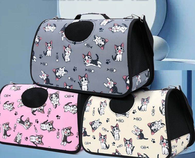 犬キャリーバッグ かわいい動物柄ペット用ショルダー持ち運びキャリーバッグ