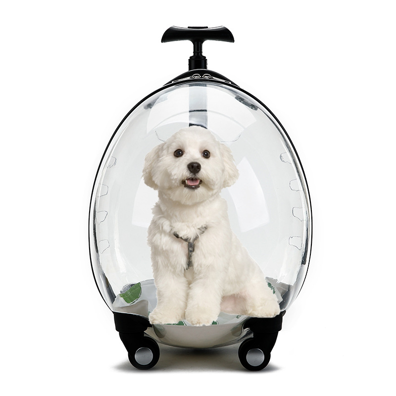 犬キャリーバッグ 卵型透明ハードキャリー付き犬用キャリーバッグ
