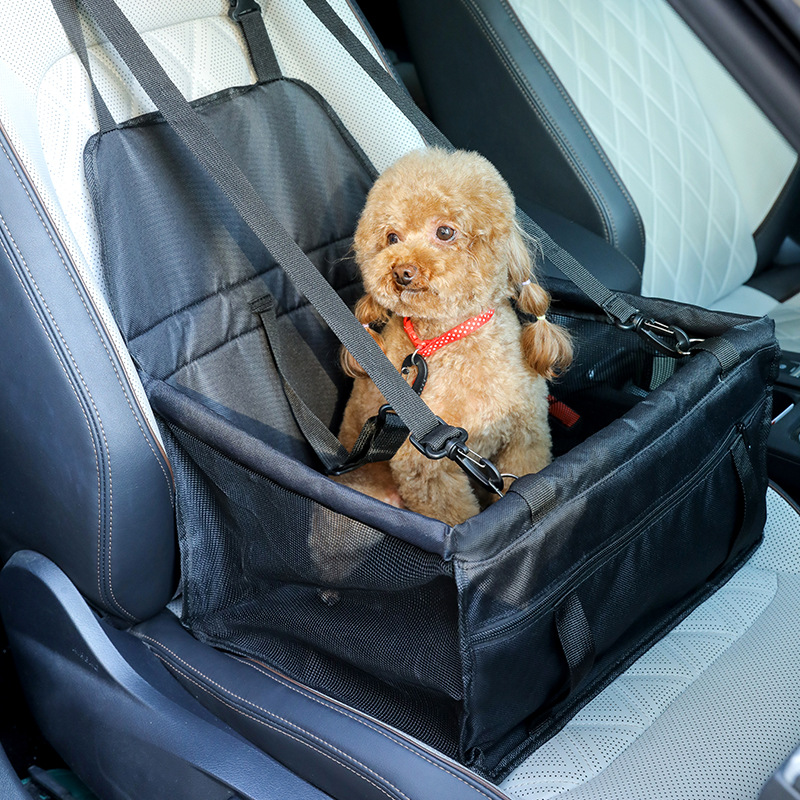 犬キャリーバッグ 犬用ソフト車載シートボックス安全ベルト付き