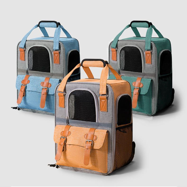 犬キャリーバッグ 通気メッシュ窓付き2wayペット用リュック型キャリー