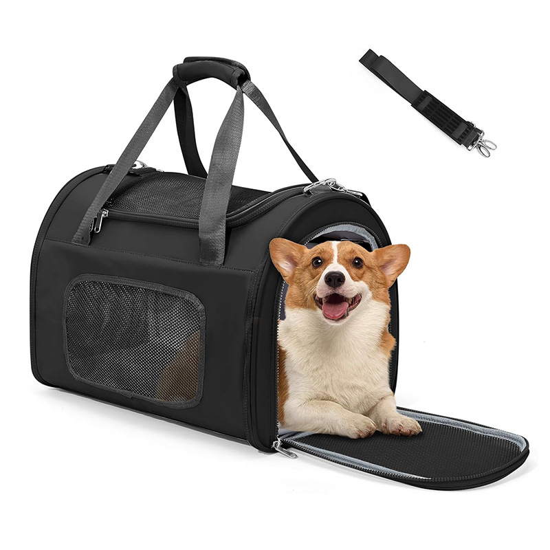 犬キャリーバッグ 通気性抜群メッシュ窓付き折りたたみ式ペット用移動鞄