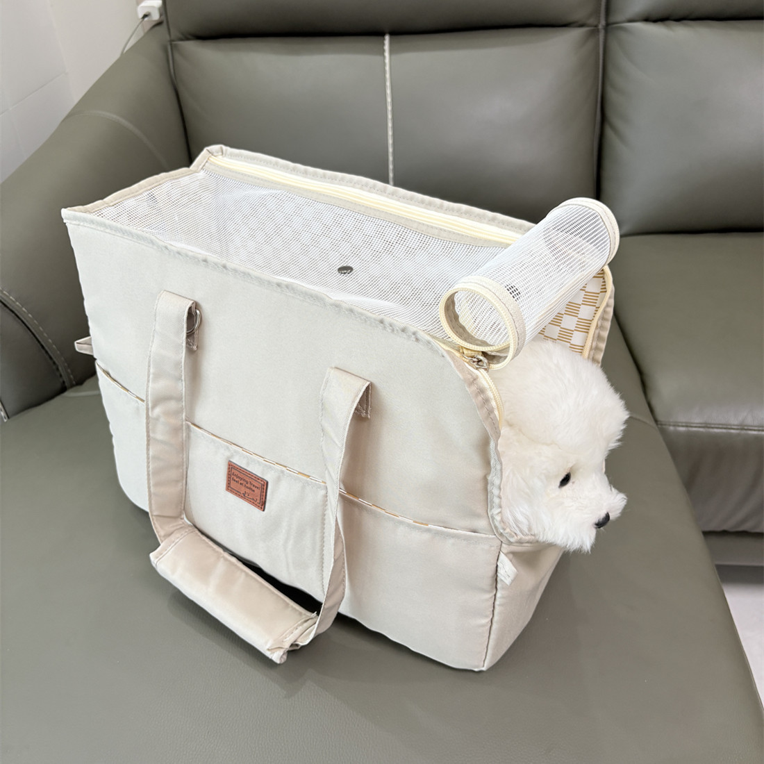 犬キャリーバッグ 小型犬用メッシュ窓付きトート型キャリーバッグ