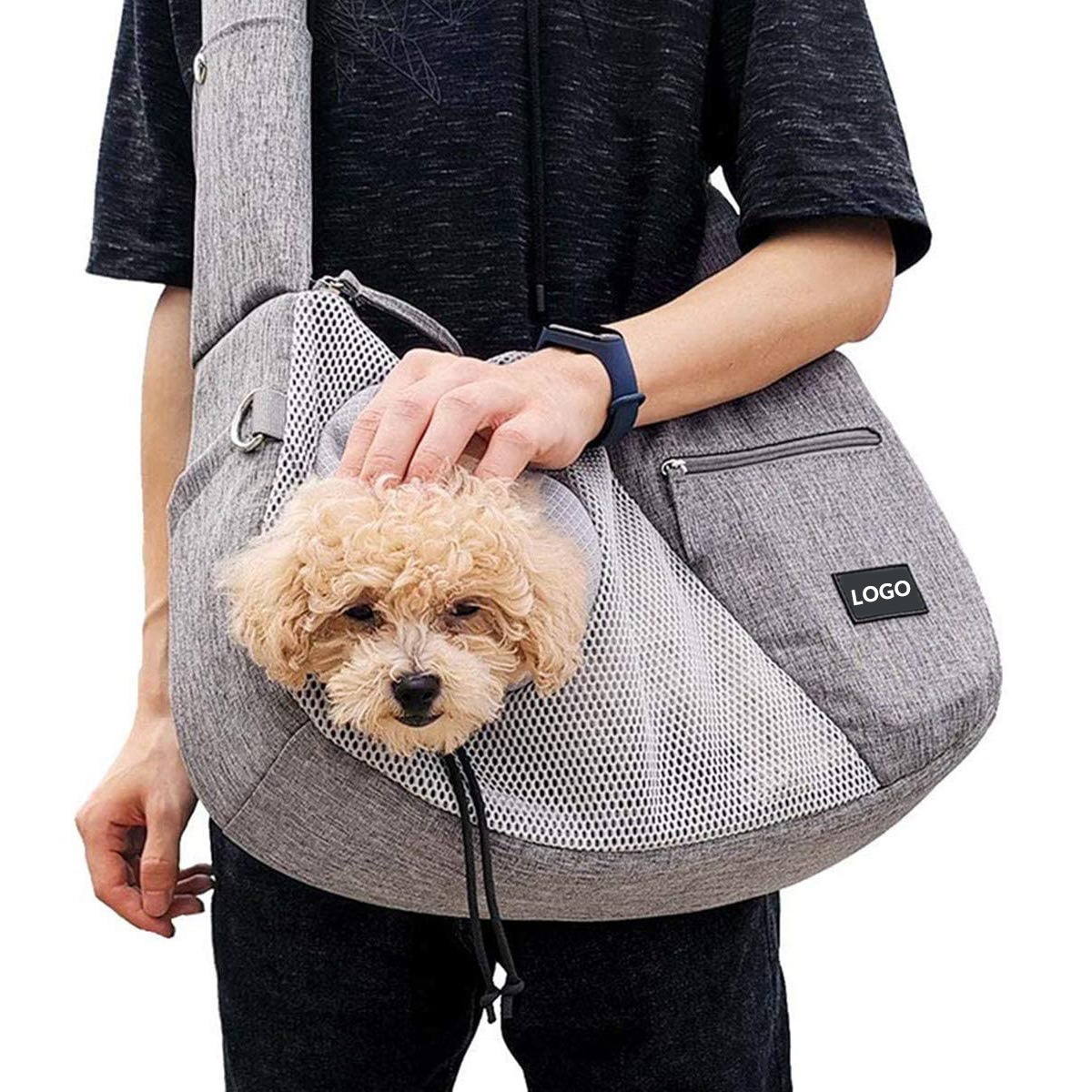 犬キャリーバッグ 小型犬用通気性抜群の斜めがけスリングバッグ
