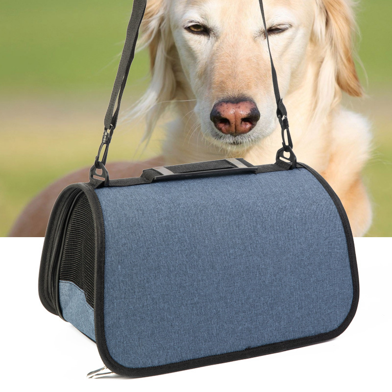 犬キャリーバッグ 小型犬用メッシュ付き斜め掛けキャリーバッグ　持ち運び