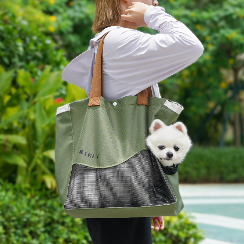 犬キャリーバッグ メッシュ窓付き小型犬用トートキャリーバッグ