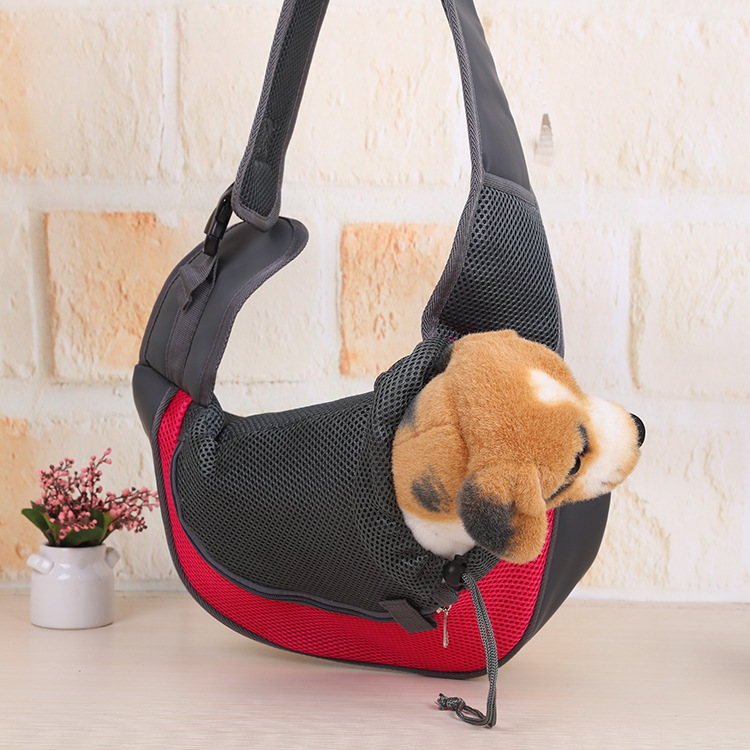 犬キャリーバッグ 小型犬用メッシュスリング型ワンショルダーキャリーバッグ