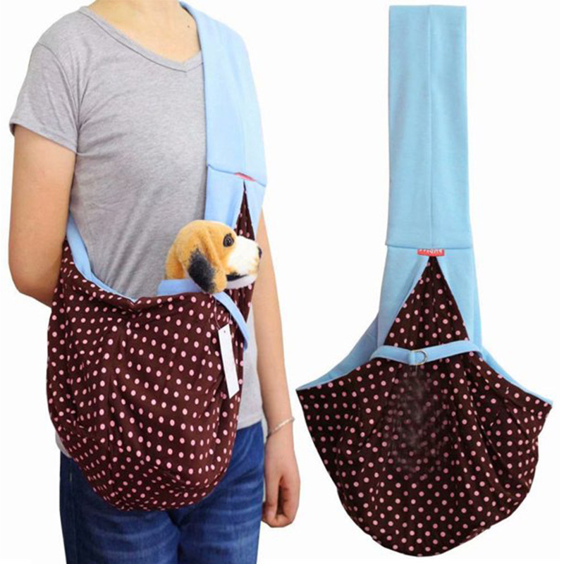 犬キャリーバッグ 水玉模様のスリング型犬キャリーバッグ ソフト素材