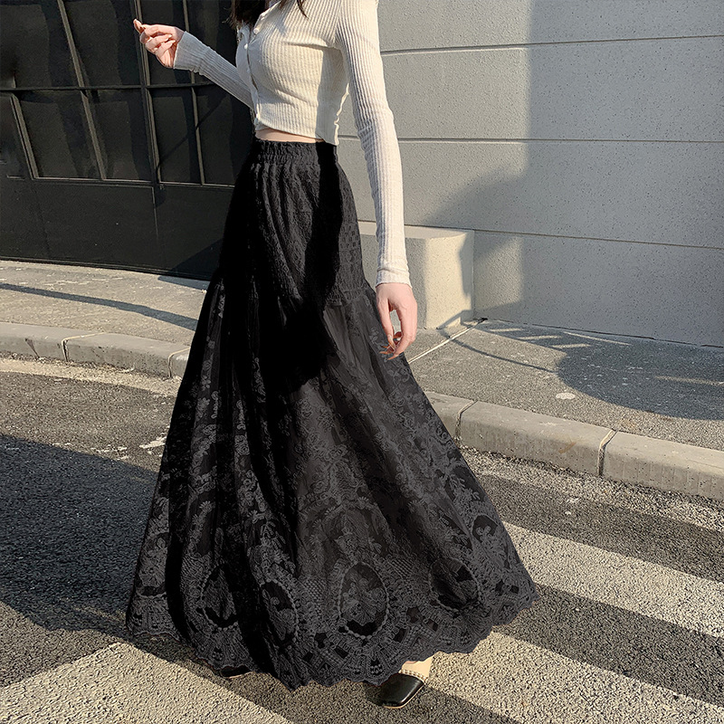 マーメイドスカート 優美花模様レースマーメイド