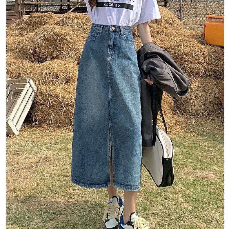 マーメイドスカート 裾広がりスリットマーメイドスカート